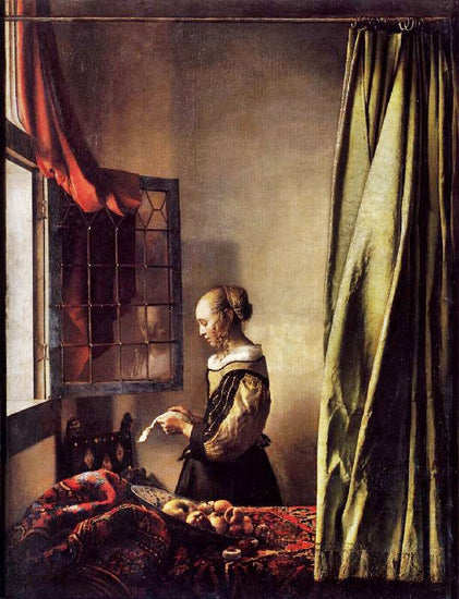 Girl Reading A Letter At An Open Window by Johannes Vermeer