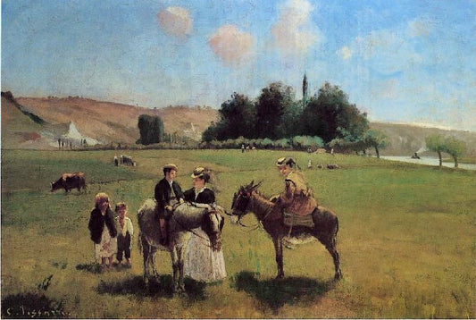The Donkey Ride At Le Roche Guyon by Camille Pissarro