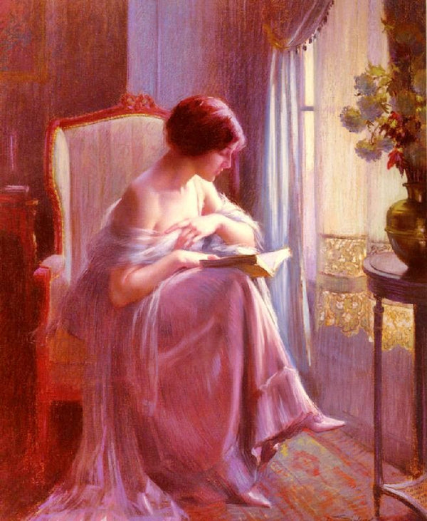 Young Woman Reading By A Window by Delphin Enjolras