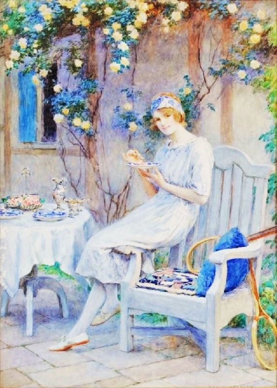 Woman On Terrace by William Henry Margetson