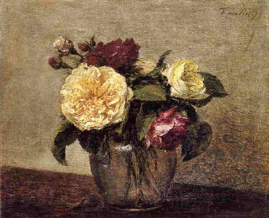 Yellow And Red Roses by Henri Fantin-Latour