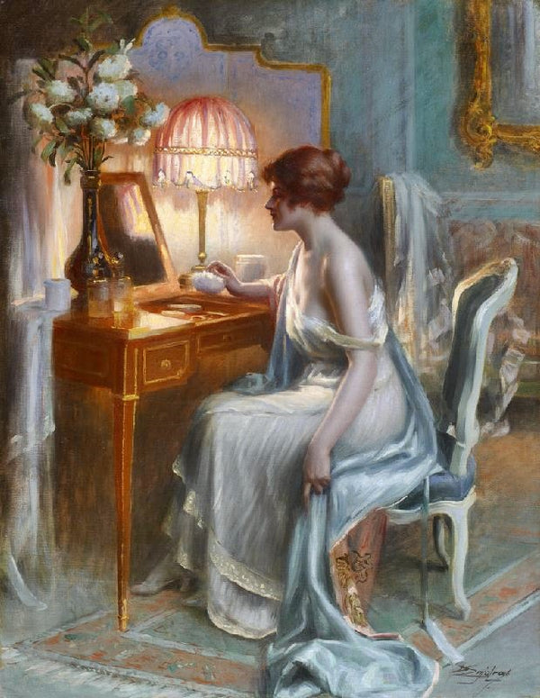 Young Woman Dressing Her Face by Delphin Enjolras
