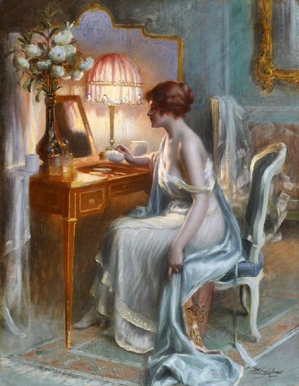 Young Woman Dressing Her Face by Delphin Enjolras