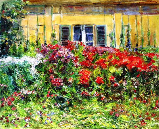 Flowers In Front Of The Gardener’S House To The South by Max Liebermann