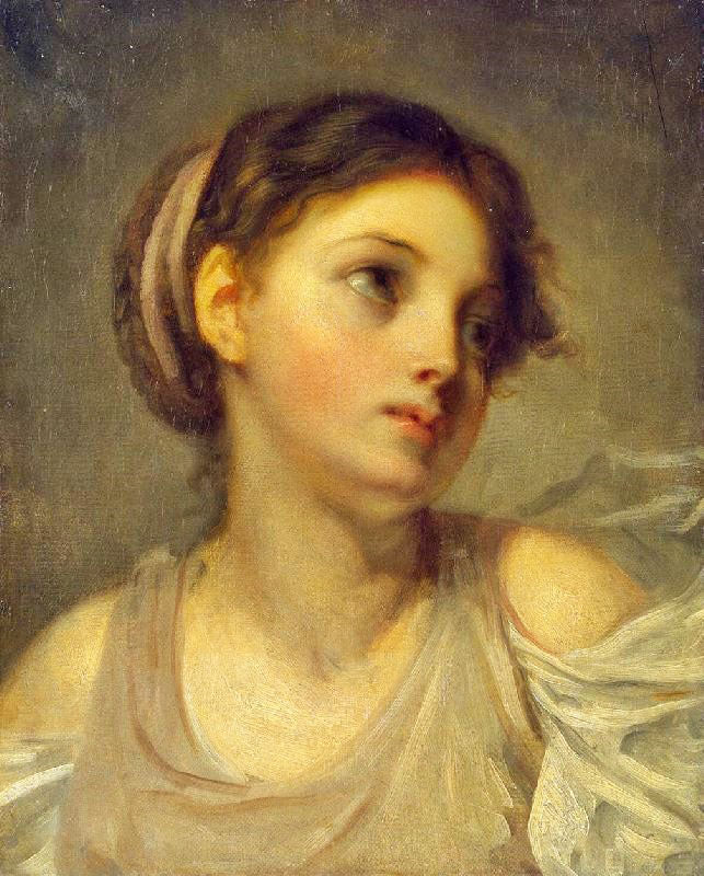 Young Girl In A Lilac Tunic by Jean-Baptiste Greuze