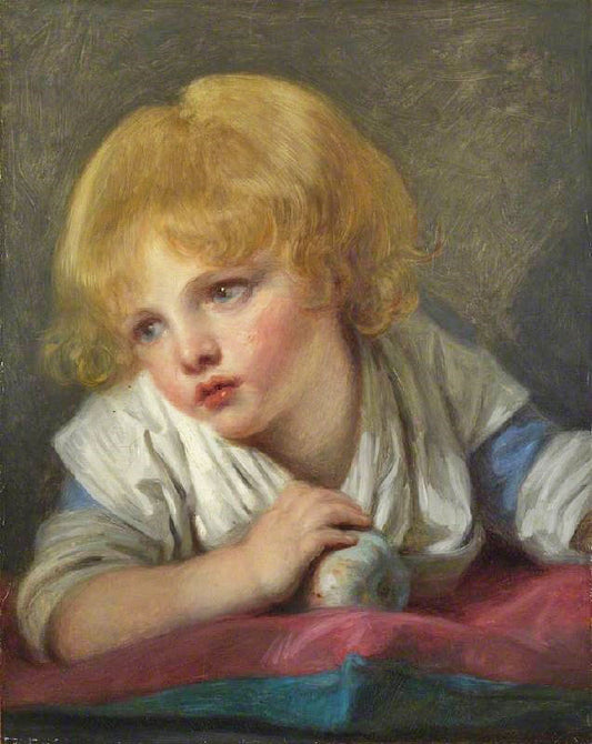 A Child With An Apple by Jean-Baptiste Greuze