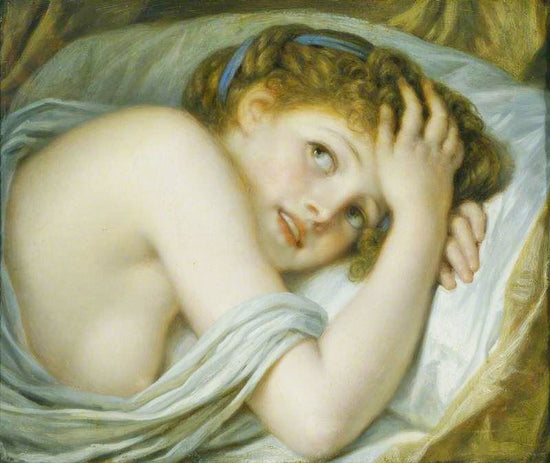 Girl Lying In Bed by Jean-Baptiste Greuze