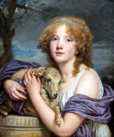 Girl With A Lamb by Jean-Baptiste Greuze