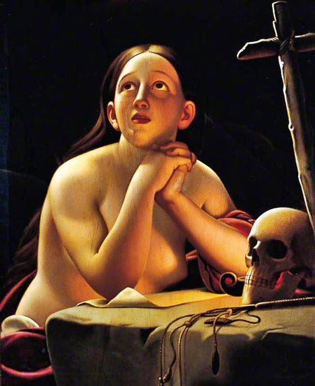 The Magdalen By Lamplight by Edouard Louis Dubufe