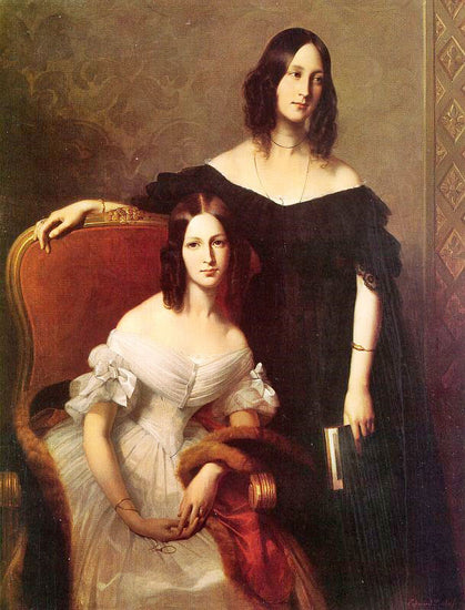 Portrait Of Two Sisters by Edouard Louis Dubufe