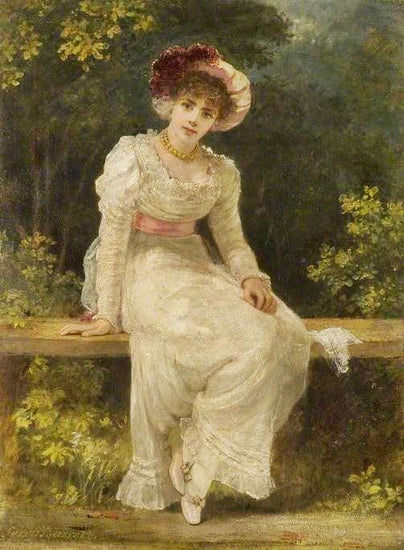 Lady Seated In A Garden by Jerry Barrett