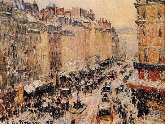 Rue Saint-Lazar Under Snow by Camille Pissarro