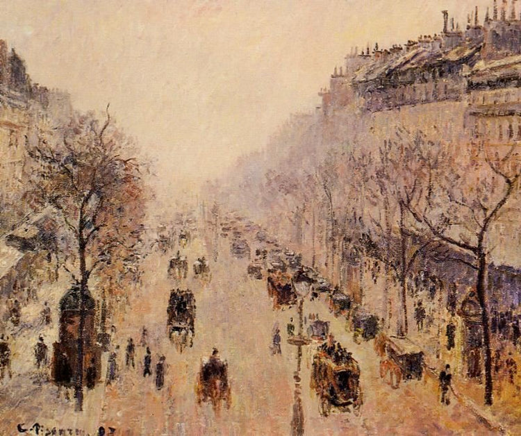 Boulevard Montmartre: Morning, Sunlight And Mist by Camille Pissarro
