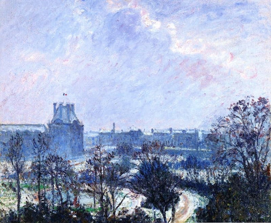 Garden Of The Louvre: Snow Effect by Camille Pissarro