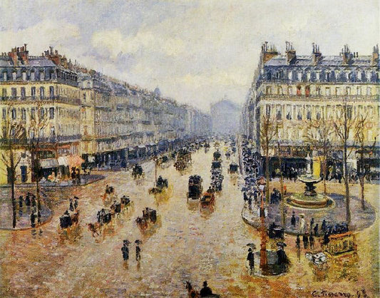 Avenue De L’Opera: Rain Effect by Camille Pissarro