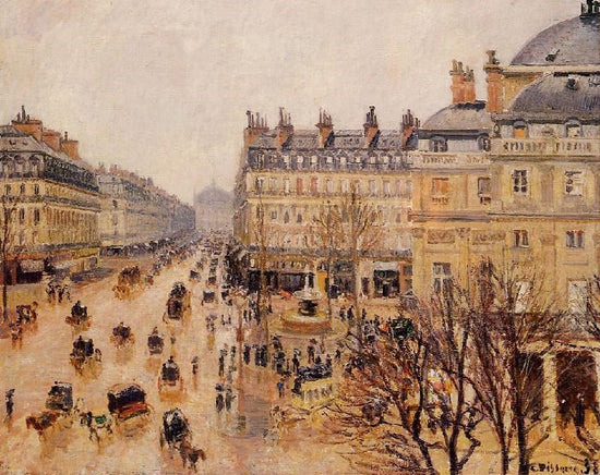 Place Du Theatre Francais: Rain Effect by Camille Pissarro