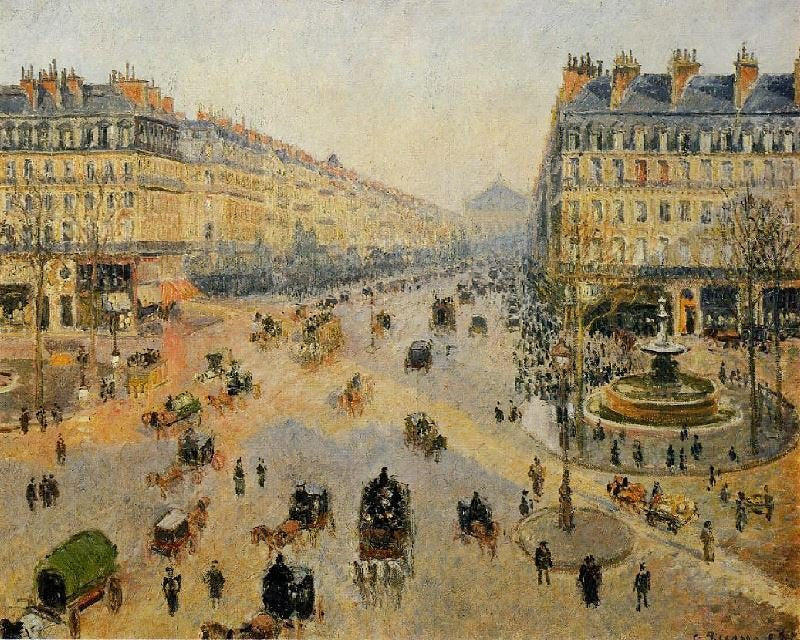 Avenue De L’Opera: Sunshine Winter Morning by Camille Pissarro