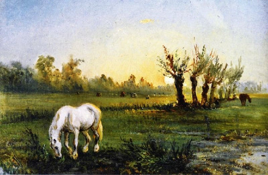 White Horse In A Meadow by Camille Pissarro