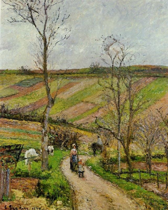 Route Du Fond De L’Hermitage, Pontoise by Camille Pissarro