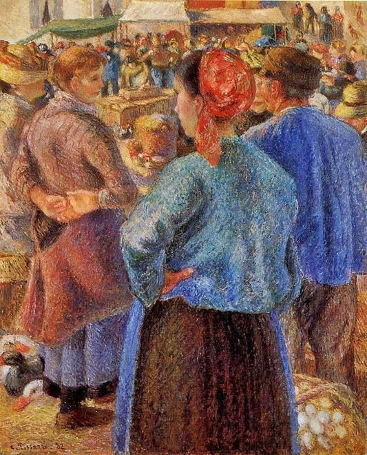 The Poultry Market At Pontoise by Camille Pissarro