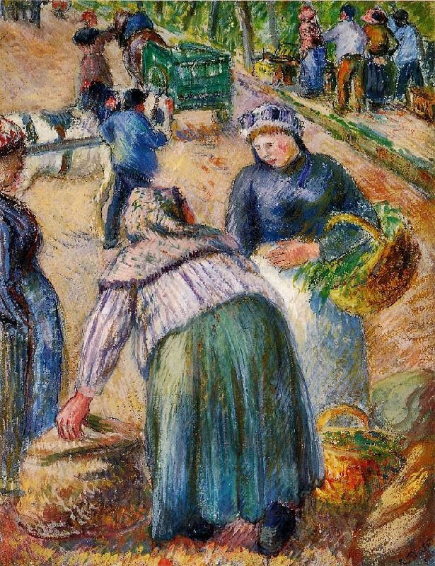 Potato Market, Boulevard Des Fosses, Pontoise by Camille Pissarro