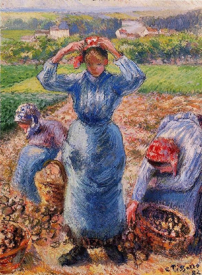 Peasants Harvesting Potatoes by Camille Pissarro
