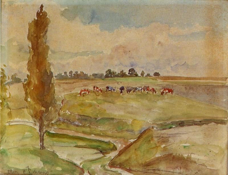 Landscape At Osny by Camille Pissarro