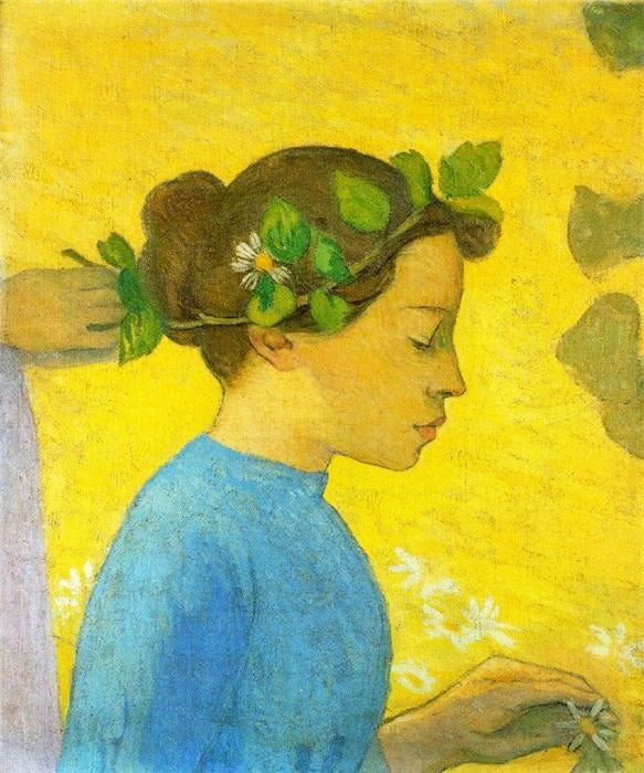 GIRL WITH CHAIN OF FLOWERS