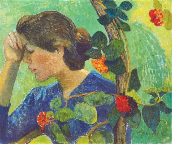 Girl Between Flowers And Leaves by Aristide Maillol