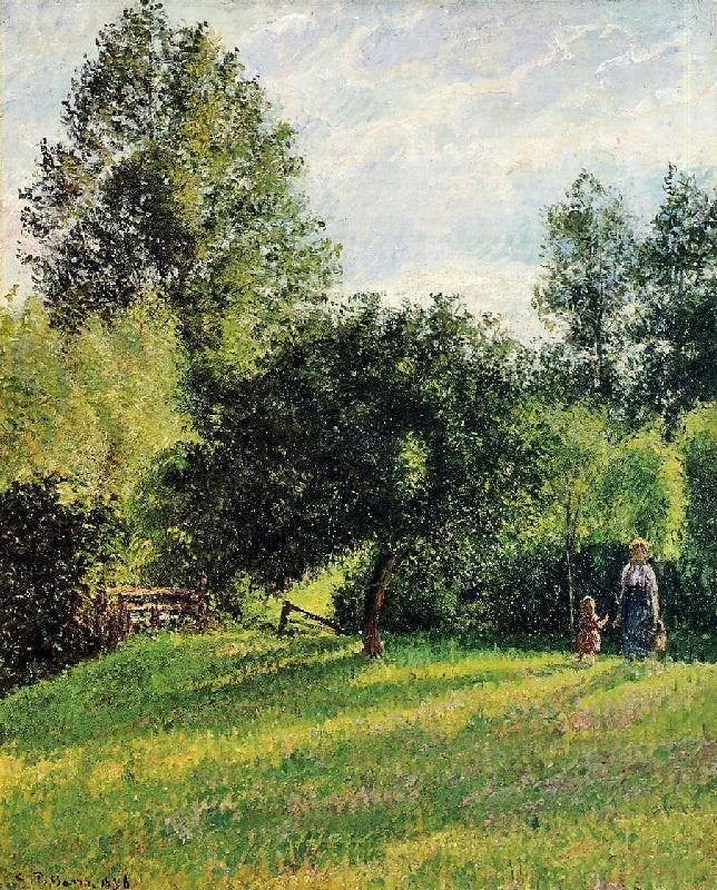 APPLE TREES, SUNSET, ERAGNY