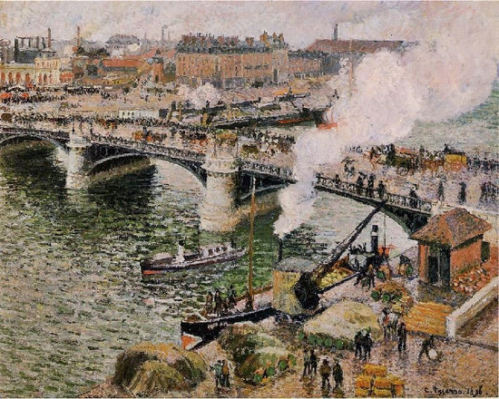 The Pont Boieldieu, Rouen: Damp Weather by Camille Pissarro