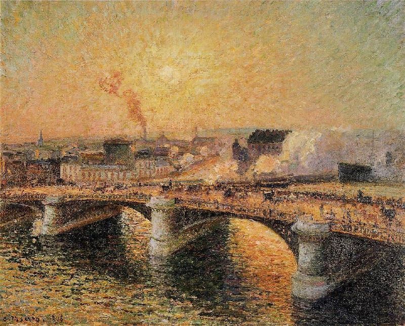 THE PONT BOIELDIEU, ROUEN: SUNSET