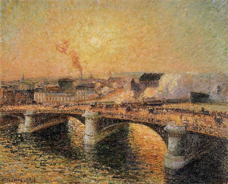 The Pont Boieldieu, Rouen: Sunset by Camille Pissarro