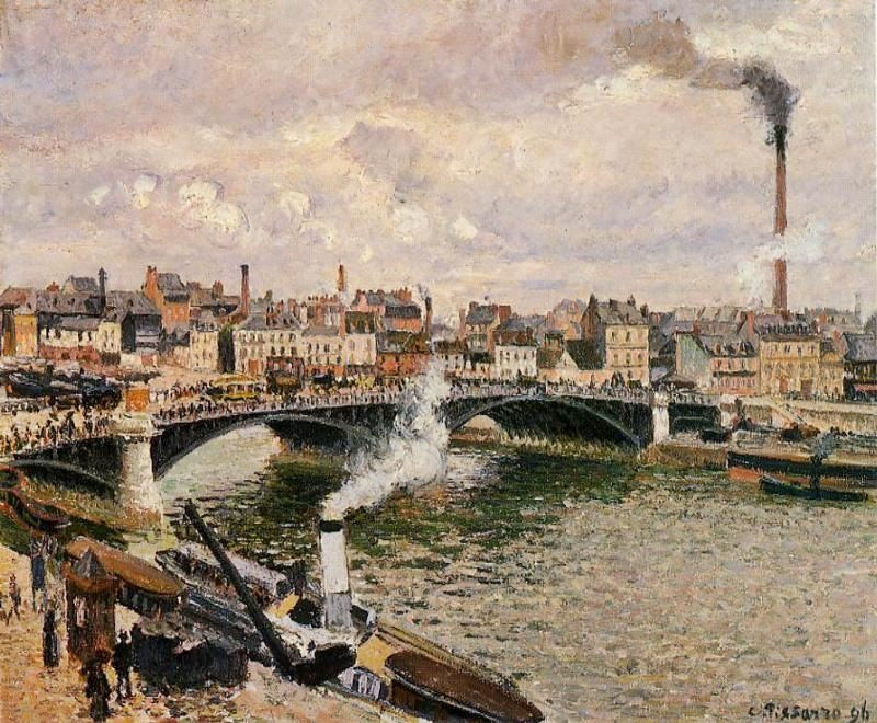 Morning, Overcast Day, Rouen by Camille Pissarro