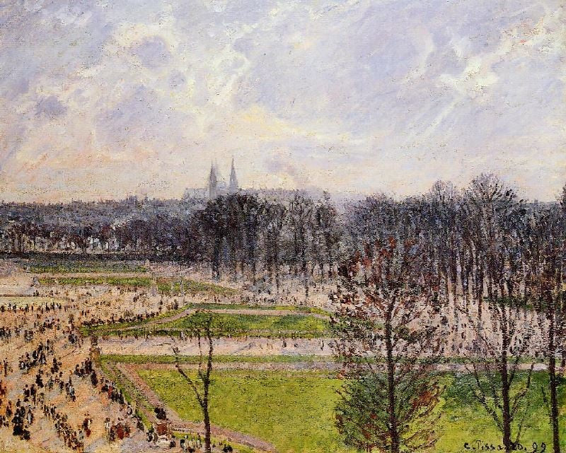 The Tuileries Gardens: Winter Afternoon by Camille Pissarro