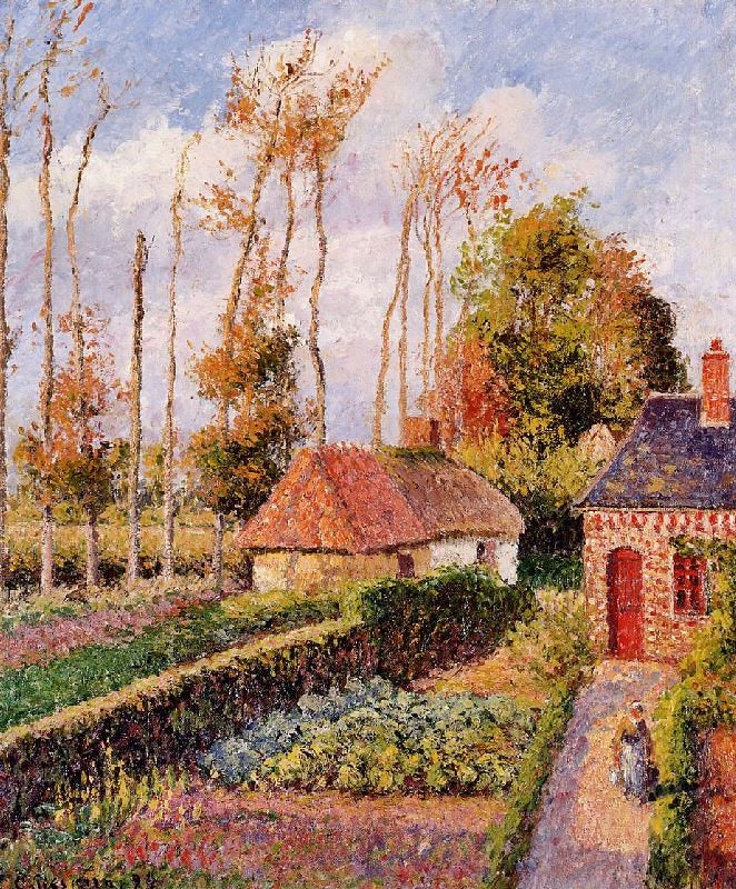 Varengeville, Sunset by Camille Pissarro