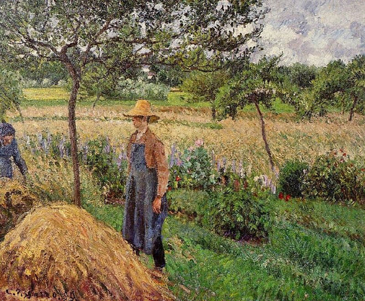 Grey Weather, Morning With Figures, Egagny by Camille Pissarro