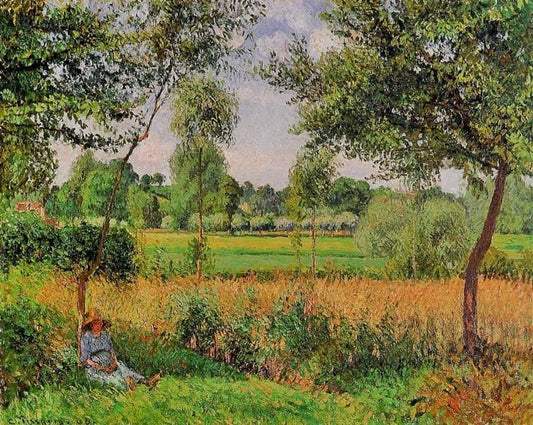 Morning, Sun Effect, Eragny by Camille Pissarro