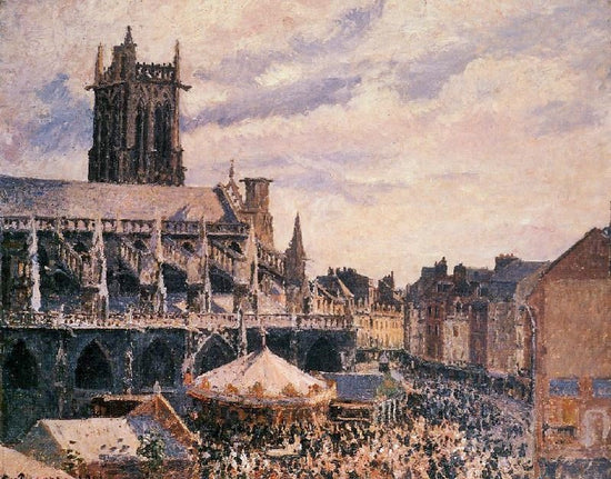 The Fair By The Church Of Saint-Jacques, Dieppe by Camille Pissarro