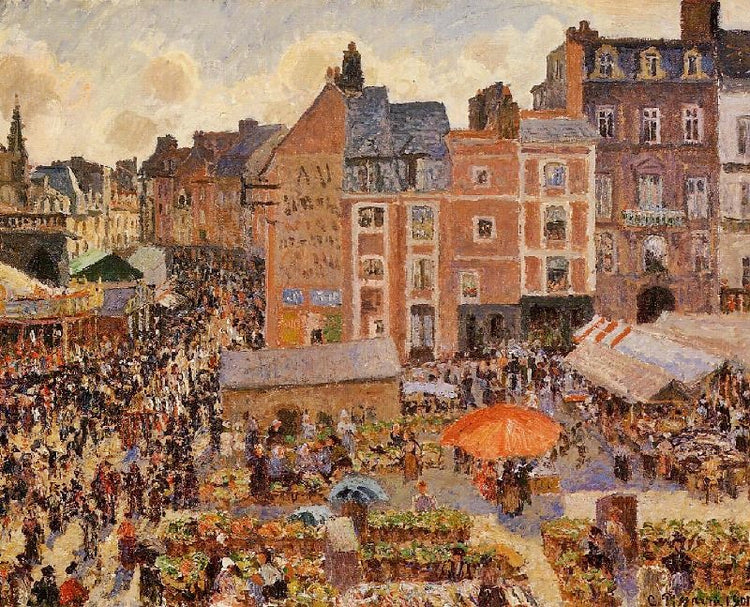 The Fair, Dieppe: Sunny Afternoon by Camille Pissarro