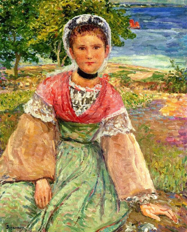 Young Breton Woman by Emile Alfred Dezauna