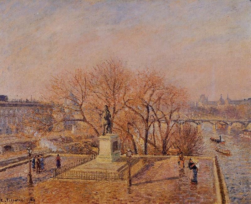 Ponty-Neuf, The Statue Of Henri Iv, Sunny Weather, Morning by Camille Pissarro