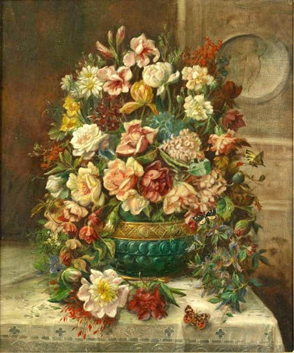 STILL LIFE WITH POT OF FLOWERS