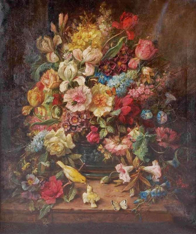 Still Life With Spring Flowers by Hans Zatzka
