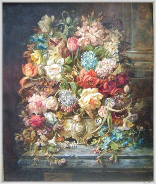 Large Still-Life Withflowers, Butterflies, Beetles And Dragon-Fly by Hans Zatzka