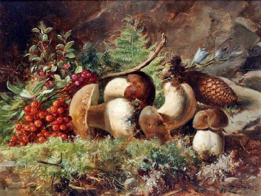 Mushrooms by Hans Zatzka