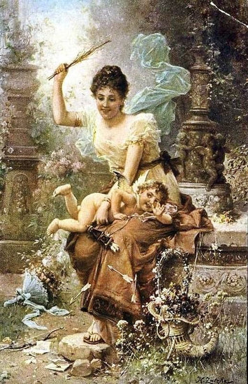 Venus Spanking Cupid by Hans Zatzka