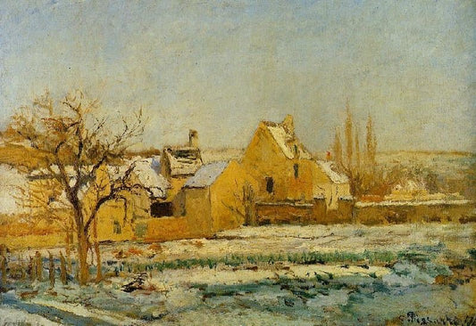 The Effect Of Snow At L’Hermitage by Camille Pissarro