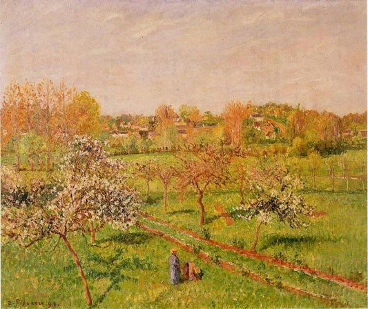 Morning, Flowering Apple Trees, Eragny by Camille Pissarro