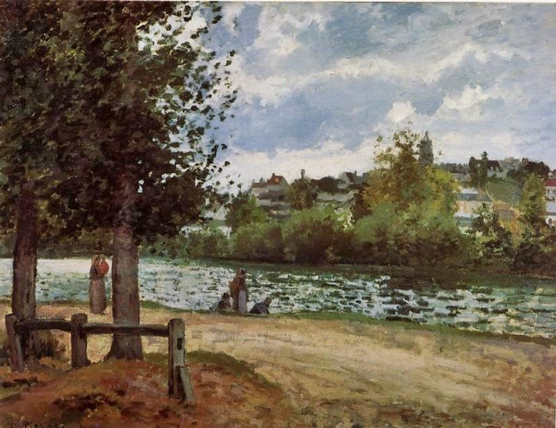 Banks Of The Oise In Pontoise by Camille Pissarro